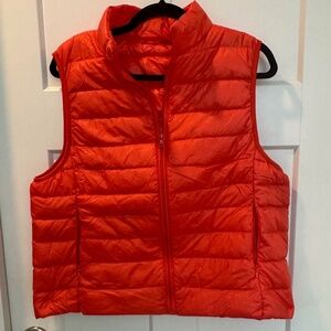 Women's Lightweight Polyfil Vest, Orange, L, NWOT
